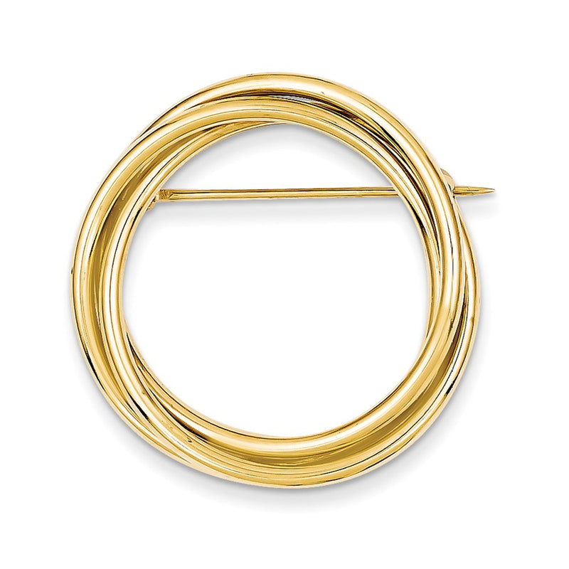 14k Yellow Gold Circle Pin