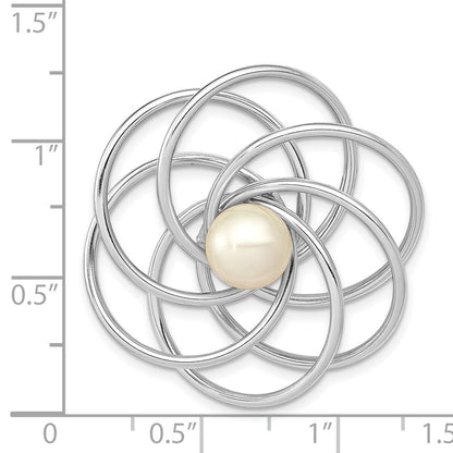 14k White Gold FW Cultured Pearl Swirl Pin