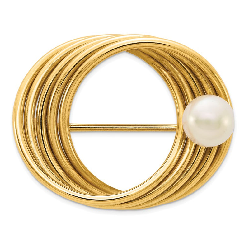 14k Yellow Gold FW Cultured Pearl Pin