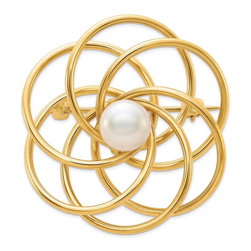14k Yellow Gold FW Cultured Pearl Pin