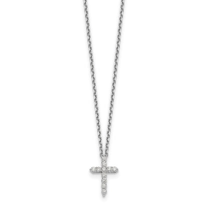 14k white goldtrue origin lab grown real diamond vs si d e f cross pendant necklace pm1000 025 wld