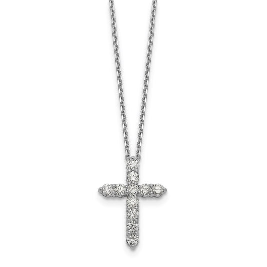 14k white goldtrue origin lab grown real diamond vs si d e f cross pendant necklace pm1000 100 wld