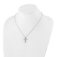 14k White Gold Real Diamond Cross 18 inch Necklace