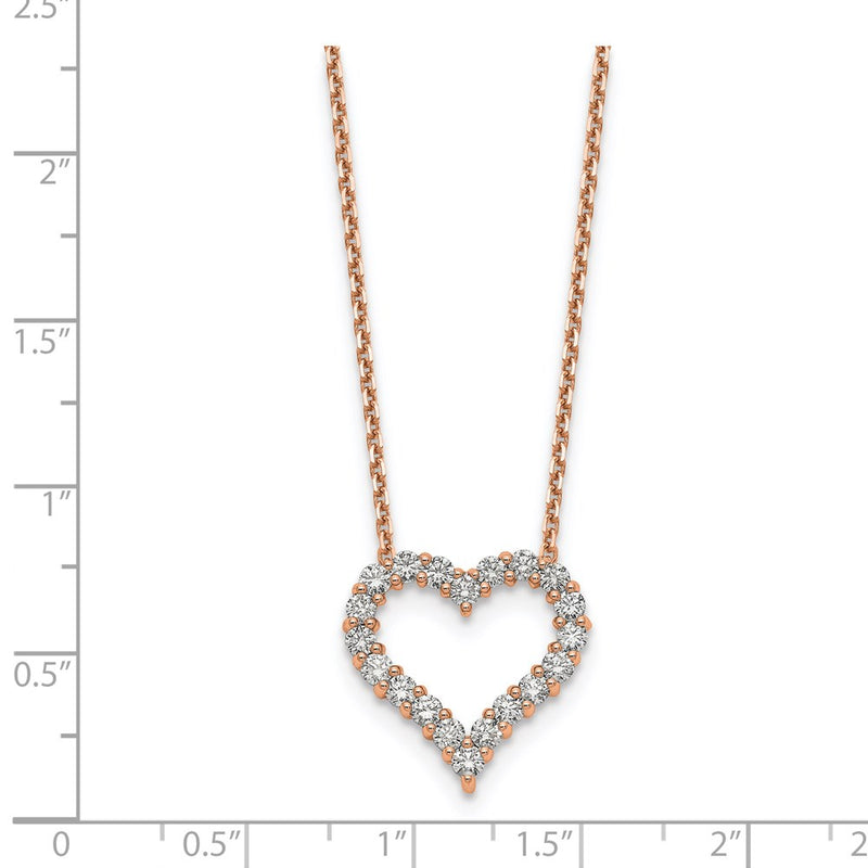 18 Inch 14k Rose Gold Heart Pendant with Chain Necklace