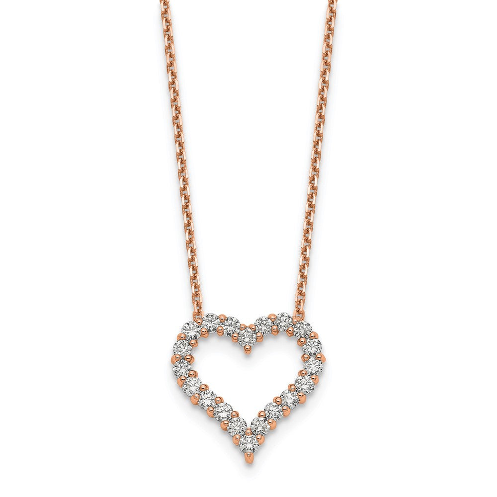 14k Rose Gold Heart Pendant with Chain