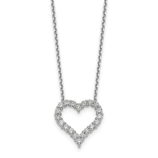 14k white goldtrue origin lab grown real diamond vs si d e f heart pendant necklace pm1001 100 wld