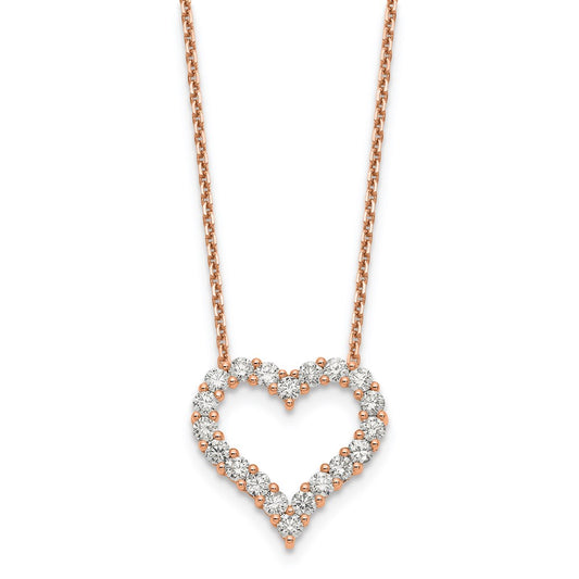 14k rose gold true origin lab grown real diamond vs si d e f heart pendant necklace pm1001 150 rld