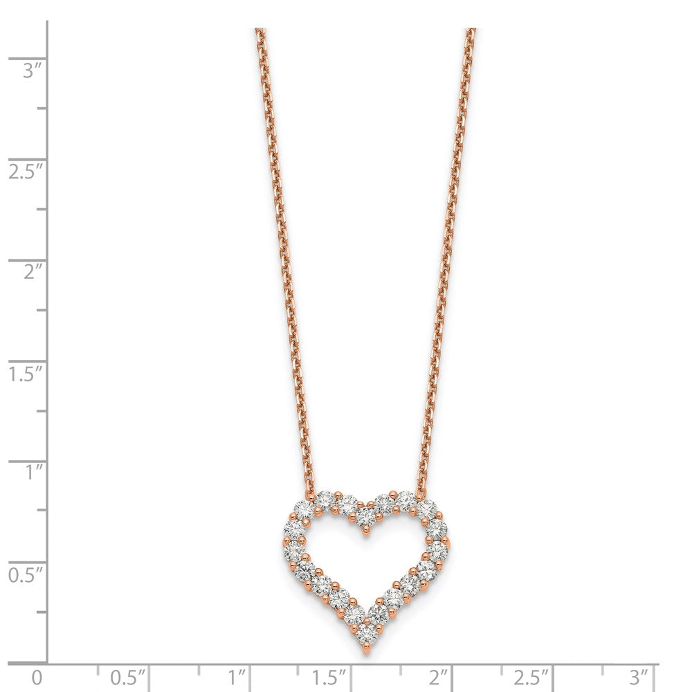 18 Inch 14k Rose Gold Heart Pendant with Chain Necklace