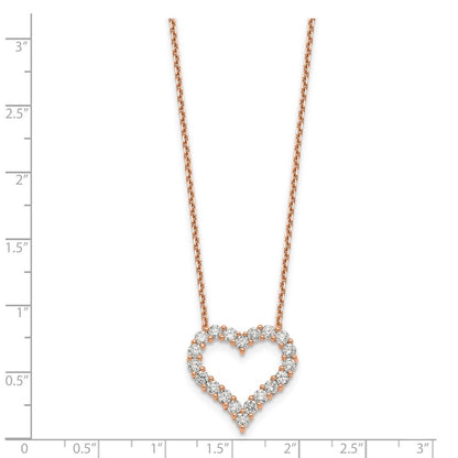 18 Inch 14k Rose Gold Heart Pendant with Chain Necklace