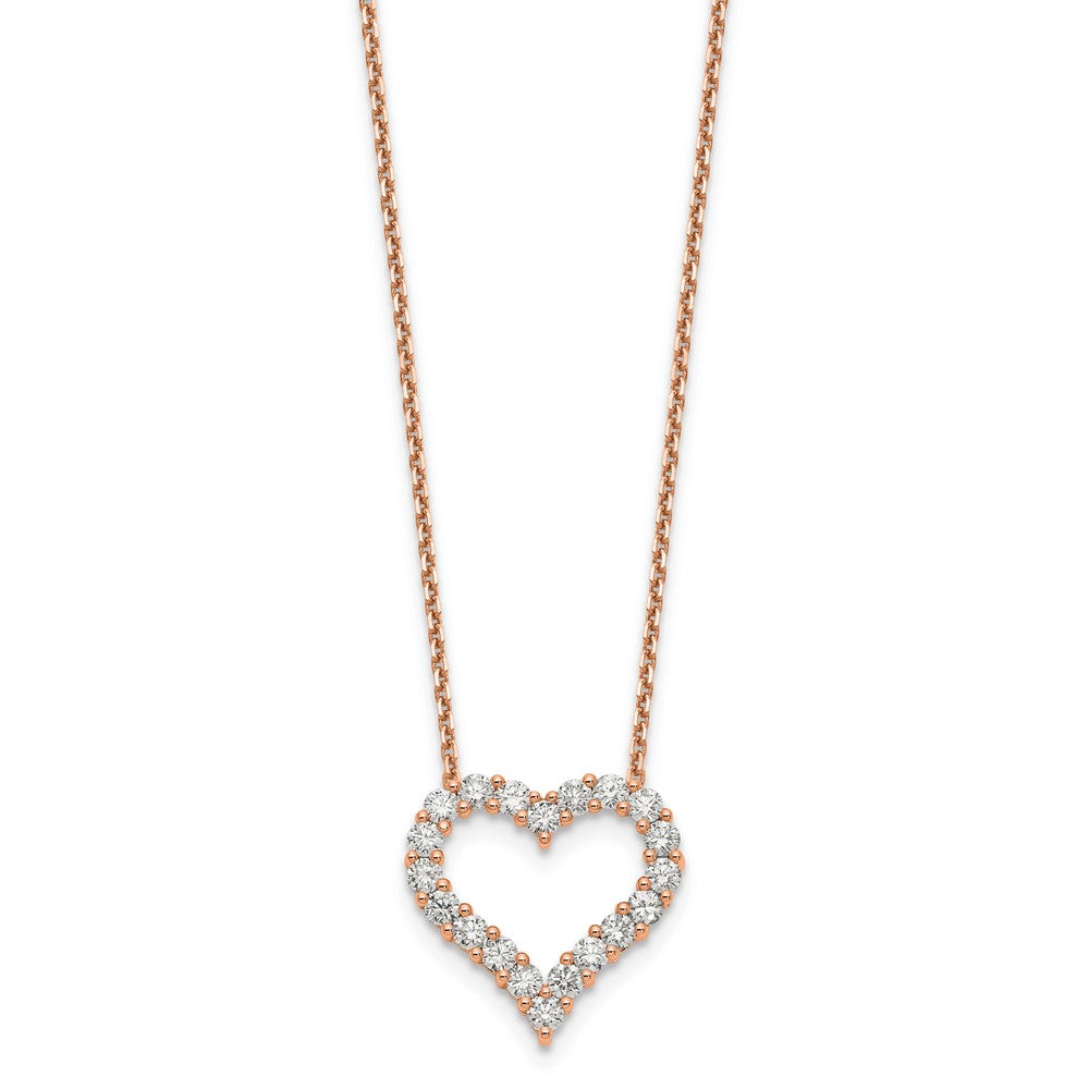 18 Inch 14k Rose Gold Heart Pendant with Chain Necklace