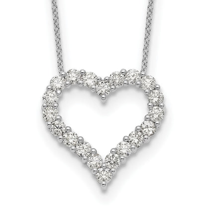 14k White Gold Real Diamond Heart Pendant