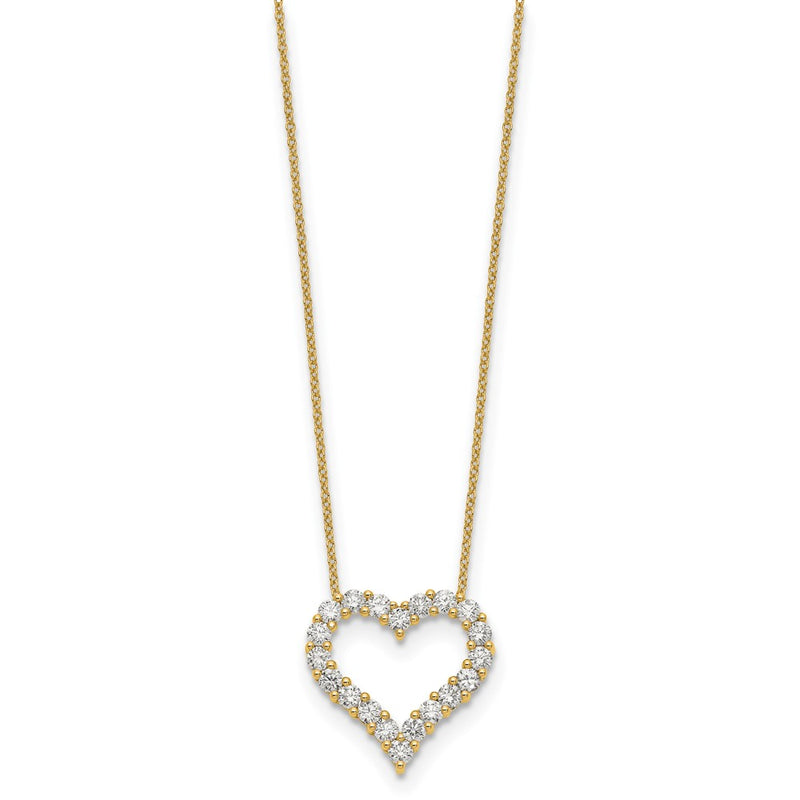 18 Inch 14K Yellow Gold Heart Pendant with Chain Necklace