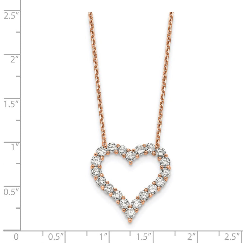 18 Inch 14k Rose Gold Heart Pendant with Chain Necklace