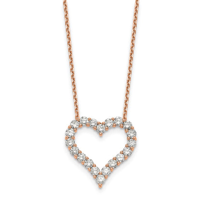 18 Inch 14k Rose Gold Heart Pendant with Chain Necklace