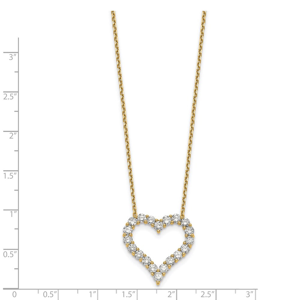 18 Inch 14K Yellow Gold Heart Pendant with Chain Necklace