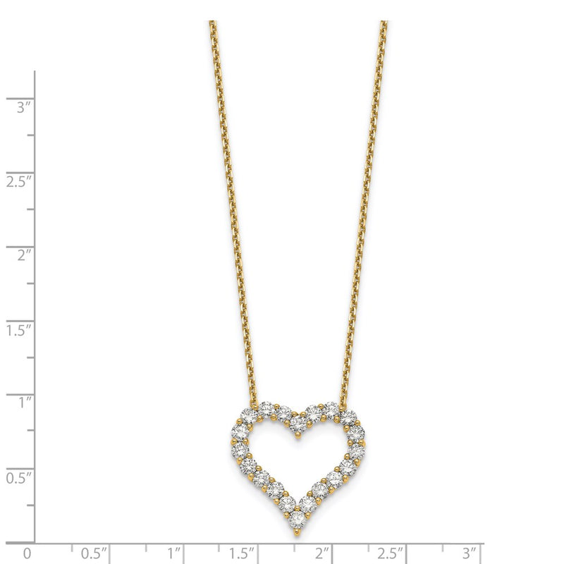 18 Inch 14K Yellow Gold Heart Pendant with Chain Necklace