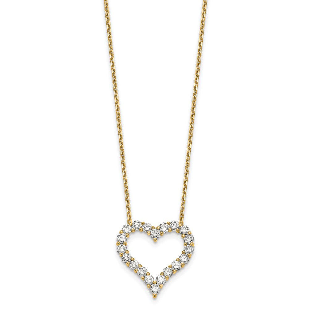 18 Inch 14K Yellow Gold Heart Pendant with Chain Necklace