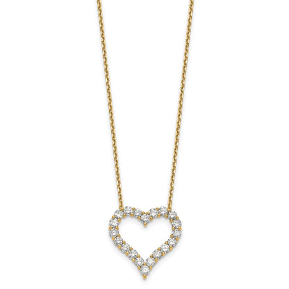 18 Inch 14K Yellow Gold Heart Pendant with Chain Necklace