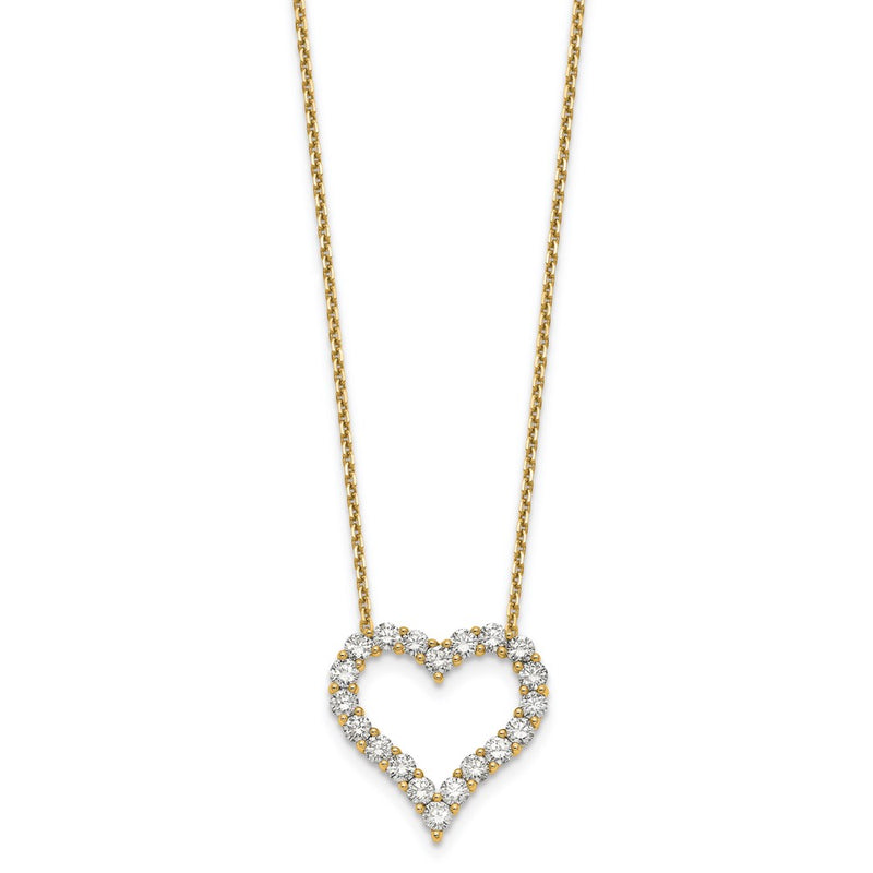 18 Inch 14K Yellow Gold Heart Pendant with Chain Necklace