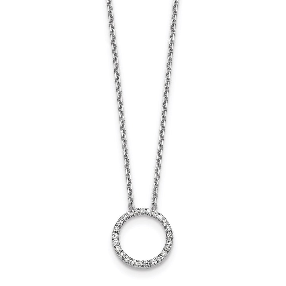 14k white gold real diamond circle 18 inch necklace pm1002 025 waa