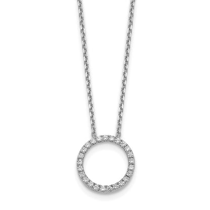 14k white gold real diamond circle 18 inch necklace pm1002 050 wa