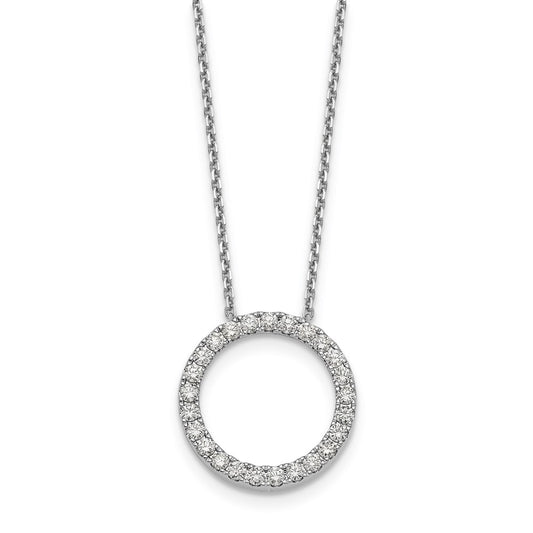 14k white goldtrue origin lab grown real diamond vs si d e f circle pendant with chain pm1002 100 wld