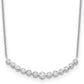 14k White Gold Real Diamond Curved Bar Necklace