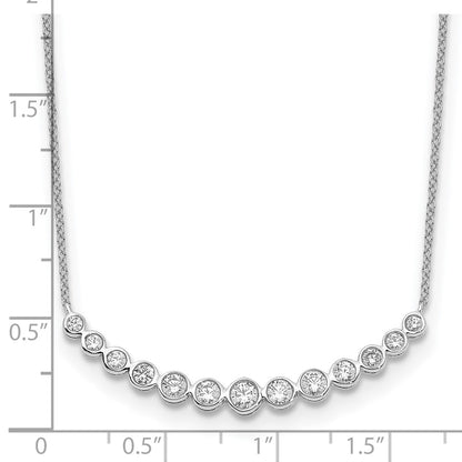 14k White Gold Real Diamond Fashion Pendant Necklace
