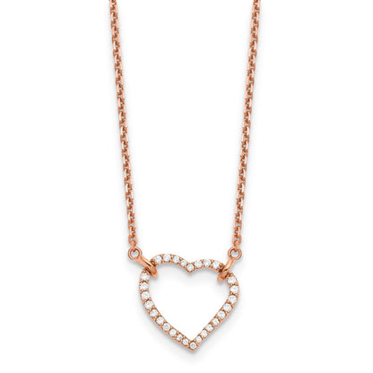 14k rose gold true origin lab grown real diamond vs si d e f heart pendant with chain pm1006 020 rld 18