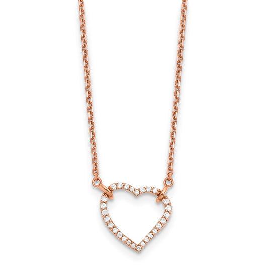 14k rose gold true origin lab grown real diamond vs si d e f heart pendant with chain pm1006 020 rld 18