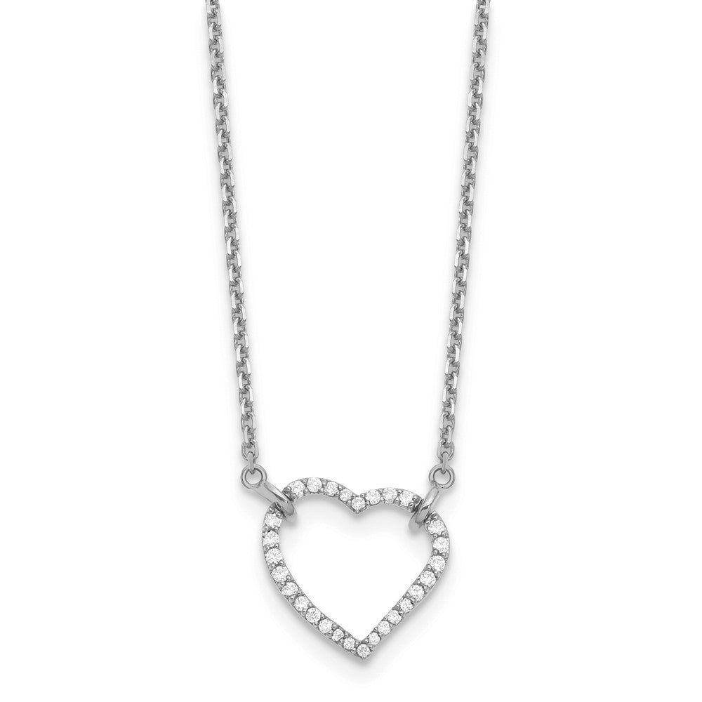 14k white goldtrue origin lab grown real diamond vs si d e f heart pendant necklace pm1006 020 wld 18