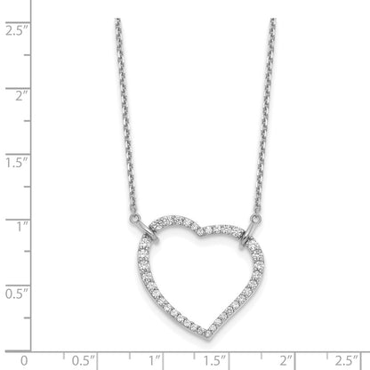 14k White Gold Heart Pendant Necklace