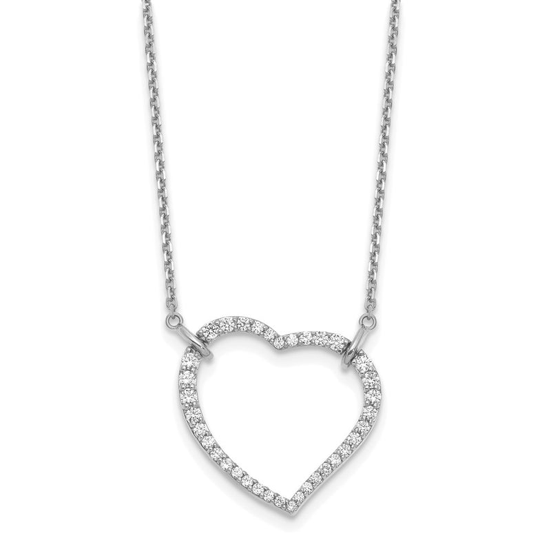 14k White Gold Heart Pendant Necklace