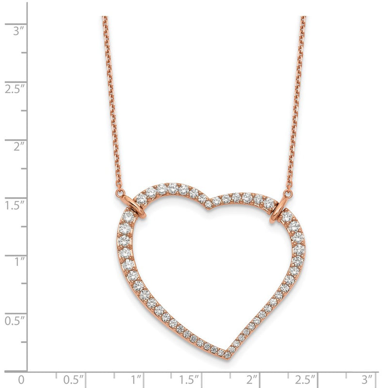 18 Inch 14k Rose Gold Heart Pendant with Chain Necklace