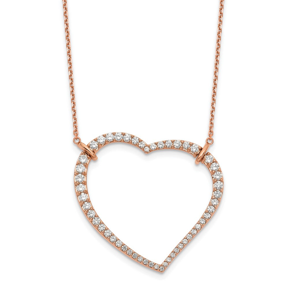 18 Inch 14k Rose Gold Heart Pendant with Chain Necklace