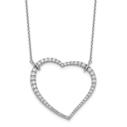 14k White Gold Heart Pendant Necklace