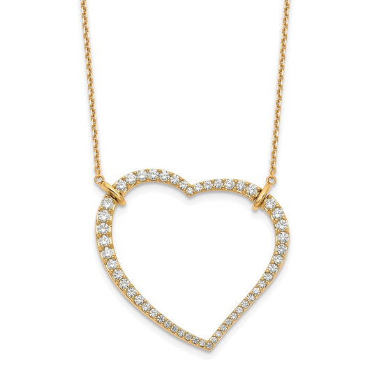 14K Yellow Gold Heart Pendant Necklace