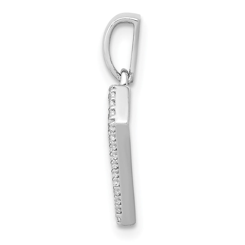 14k White Gold Real Diamond Gemstone-shape Pendant