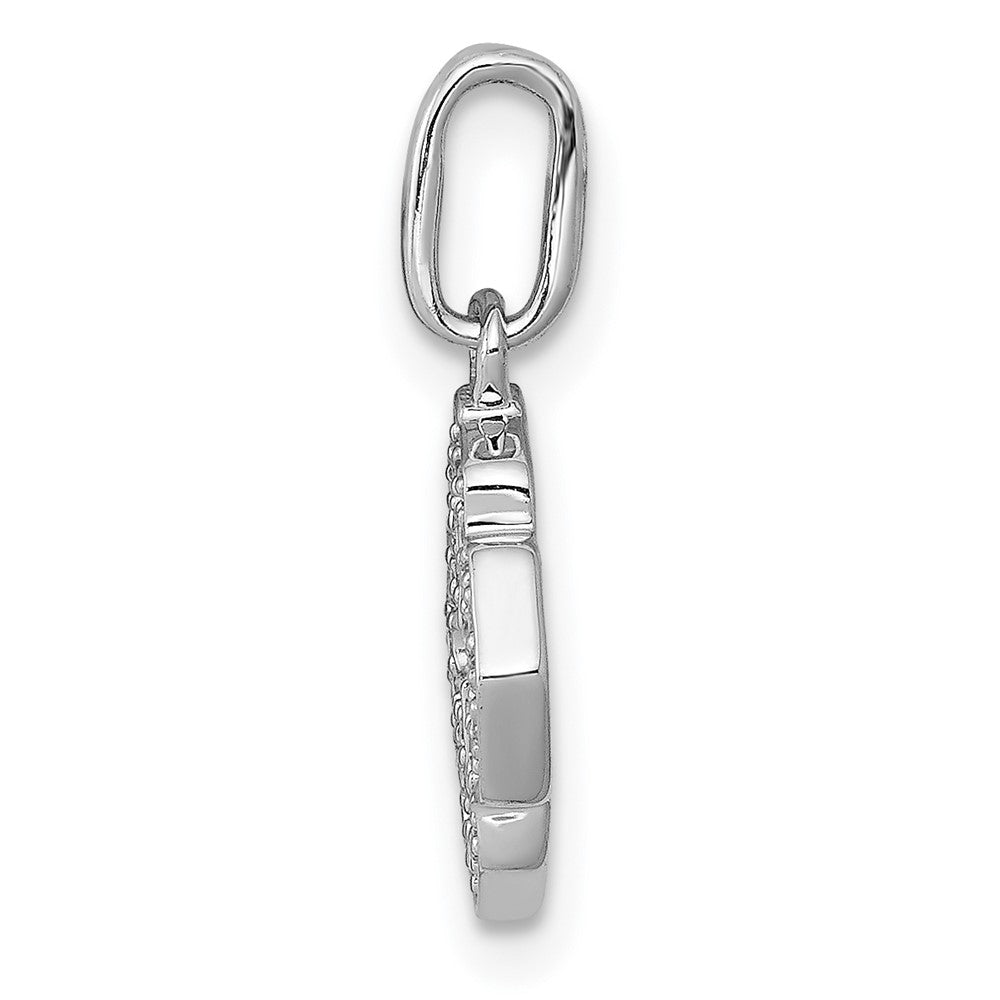 14k White Gold 1/10ct. Real Diamond Fancy Cross Pendant