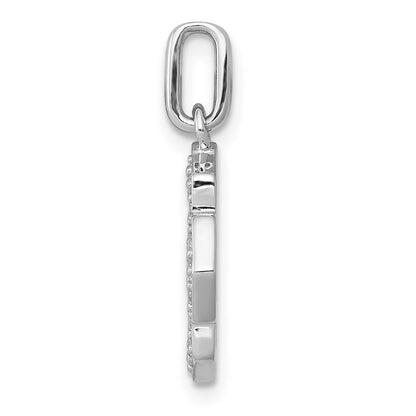 14k White Gold 1/4ct. Real Diamond Fancy Cross Pendant