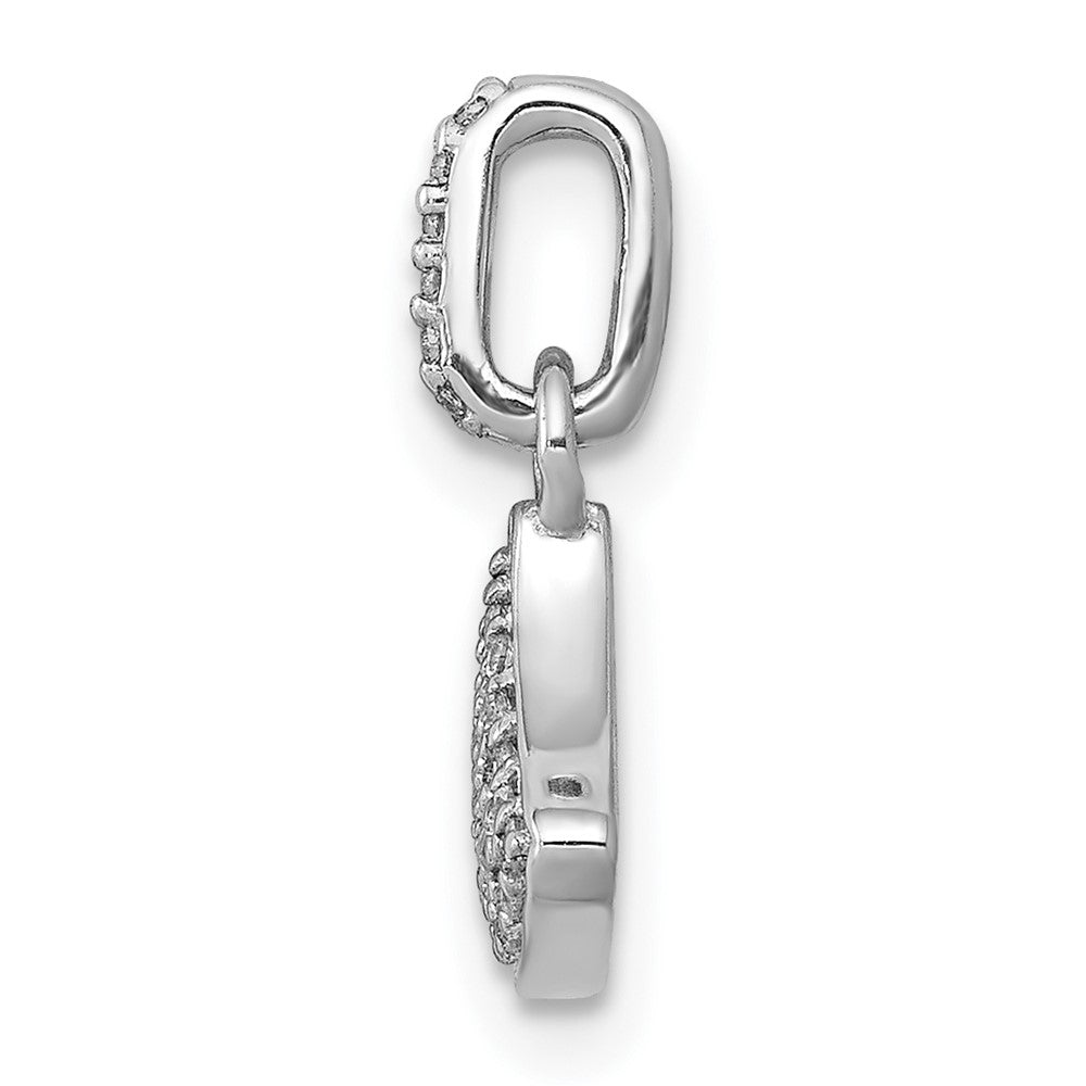 14k White Gold 1/8ct. Real Diamond Fan-shape Pendant