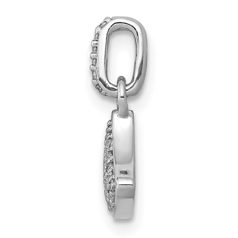 14k White Gold 1/8ct. Real Diamond Fan-shape Pendant