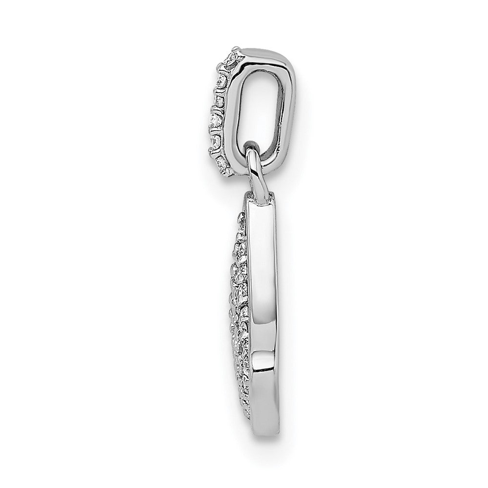 14k White Gold 1/4ct. Real Diamond Fan-shape Pendant