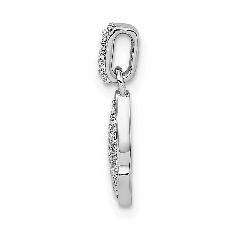 14k White Gold 1/4ct. Real Diamond Fan-shape Pendant