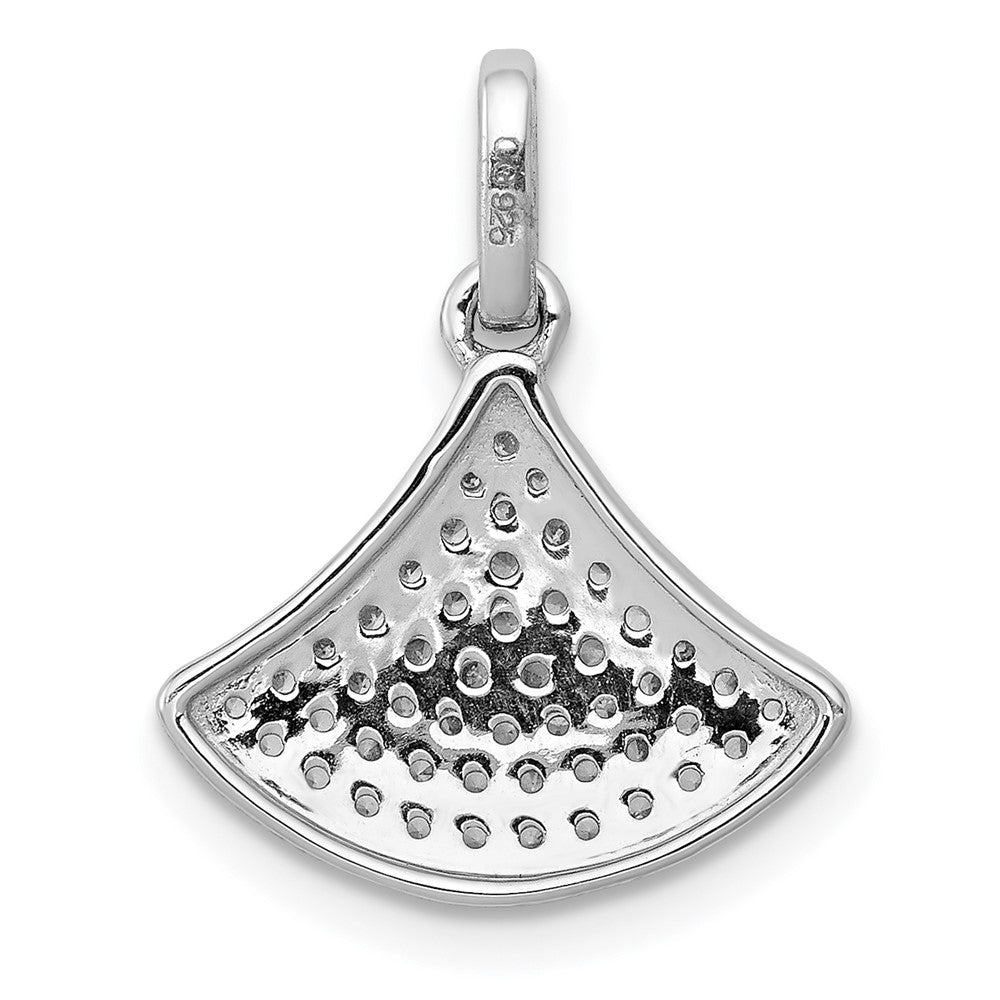 14k White Gold 1/4ct. Real Diamond Fan-shape Pendant