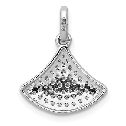 14k White Gold 1/4ct. Real Diamond Fan-shape Pendant