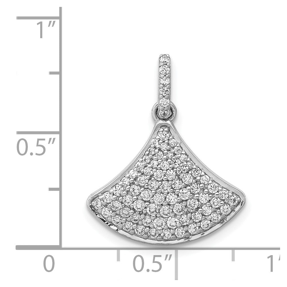 14k White Gold 1/2ct. Real Diamond Fancy Pendant