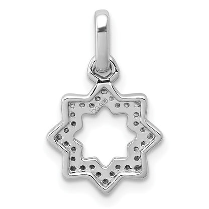 14k White Gold 1/10ct. Real Diamond Star of David Pendant