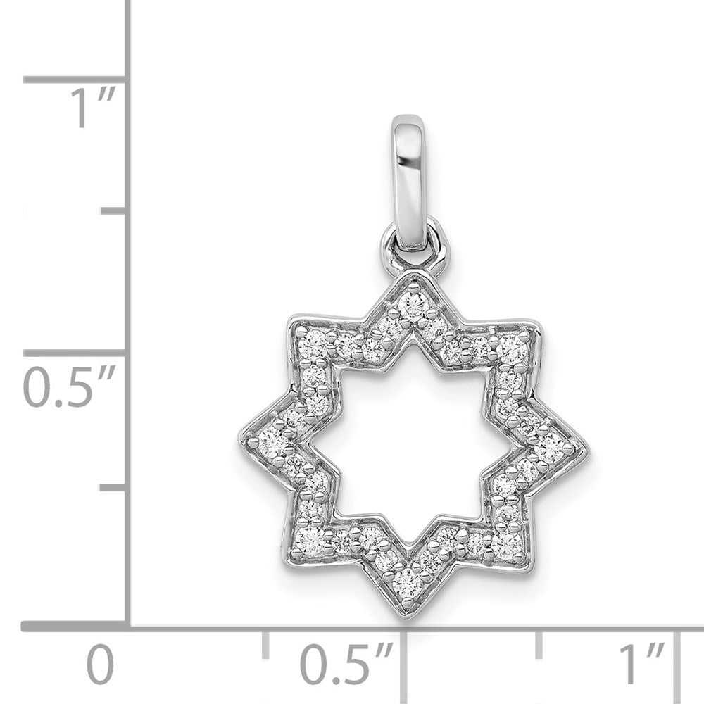 14k White Gold 1/4ct. Real Diamond Star of David Pendant
