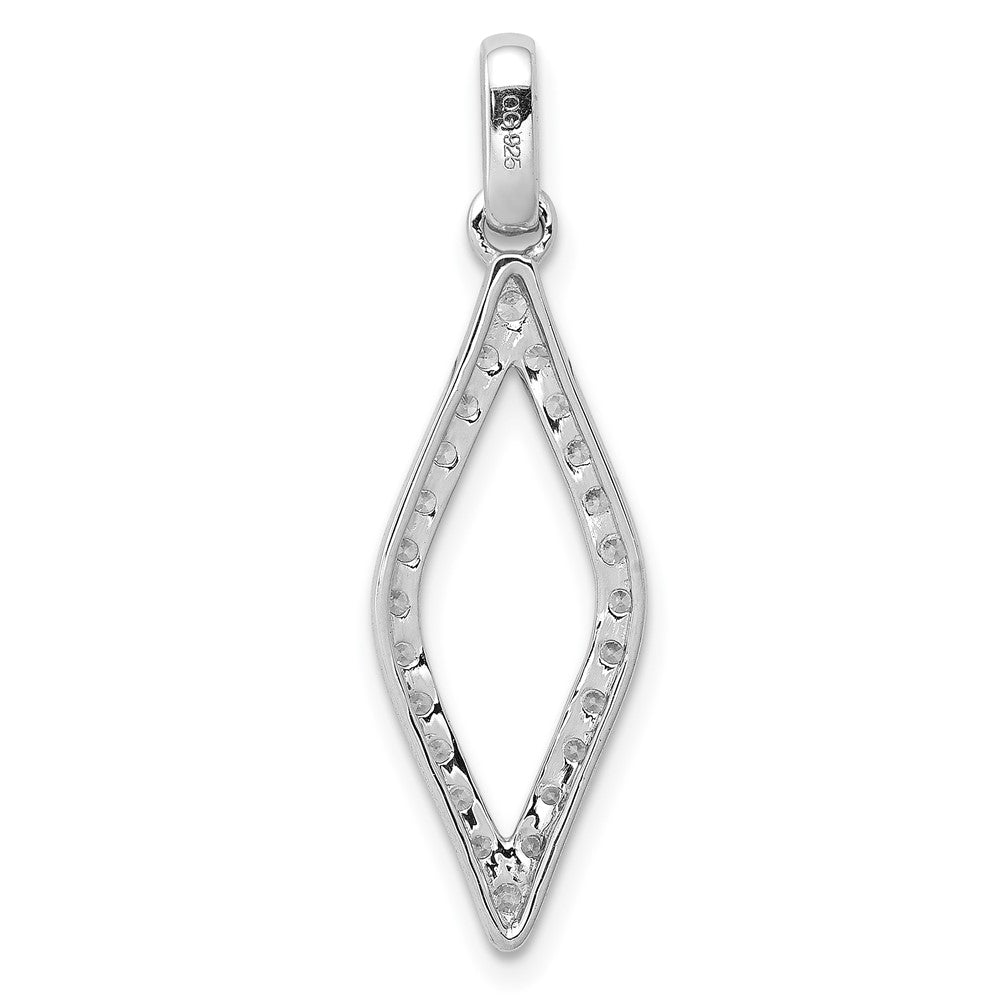 14k White Gold 1/10ct. Real Diamond Fancy Pendant